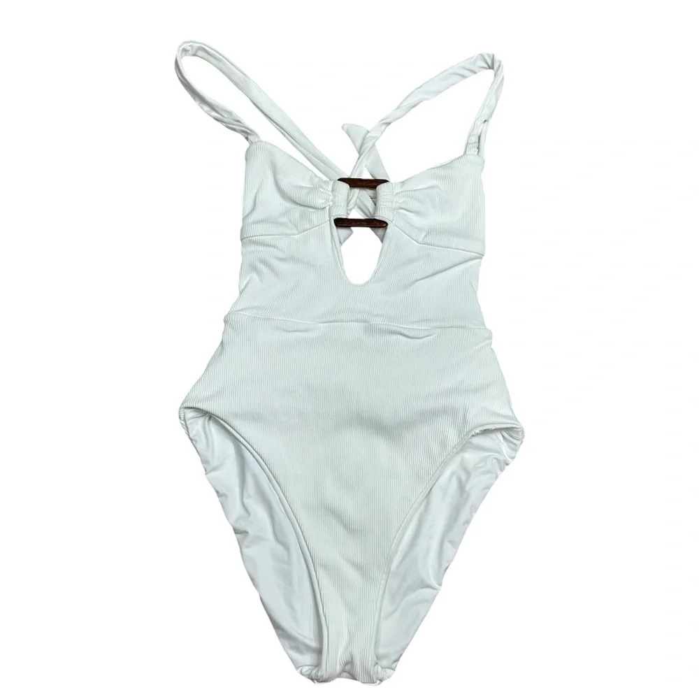 BECCA Fine Line‎ One-piece Swimsuit In White